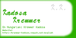 kadosa kremmer business card